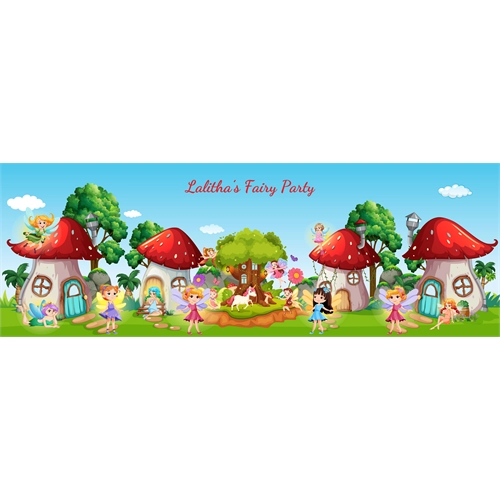Fairyland Theme Birthday Banner - Plain or Personalized